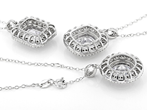 Bella Luce ® 17.45ctw Rhodium Over Sterling Silver Pendants With Chain- Set of 3