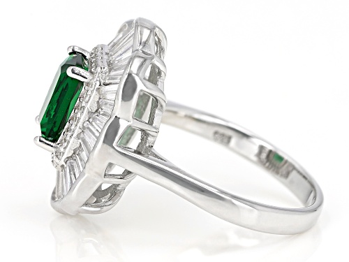 Bella Luce ® 4.00ctw Emerald And White Diamond Simulant Rhodium Over Sterling Silver Ring - Size 10