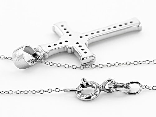 Bella Luce ® 0.30ctw Rhodium Over Sterling Silver Cross Pendant With Chain
