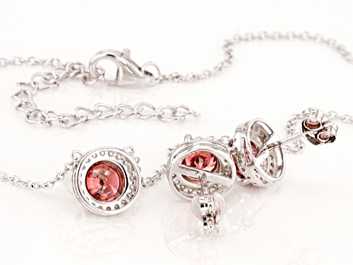 Bella Luce®Esotica™Blush Zircon And White Diamond Simulants Rhodium Over Silver Jewelry Set