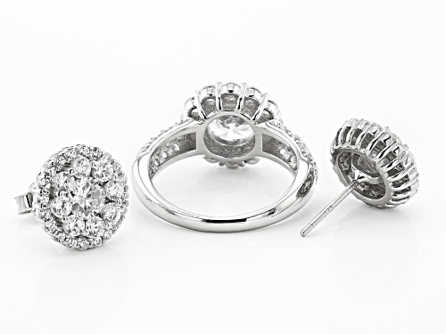 Bella Luce ® 4.25ctw Rhodium Over Sterling Silver Ring and Earrings Set