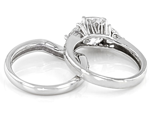 Bella Luce® 4.03ctw Diamond Simulant Platinum Over Sterling Silver Ring With Band (2.44ctw DEW) - Size 5