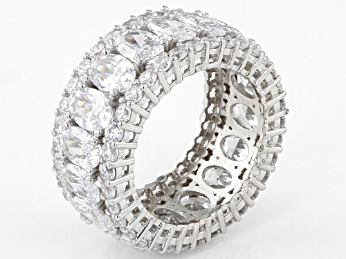 Bella Luce ® 16.49 CTW White Diamond Simulant Rhodium Over Sterling Silver Eternity Band Ring - Size 7