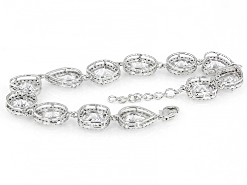 Bella Luce ® 29.96 CTW White Diamond Simulant Rhodium Over Sterling Silver Bracelet - Size 7