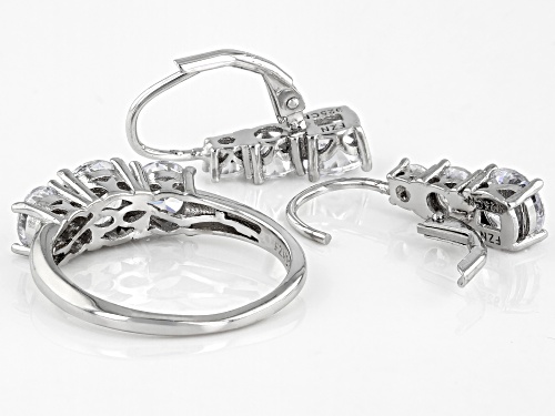 Bella Luce ® 6.50ctw Rhodium Over Sterling Silver Ring And Earrings Set