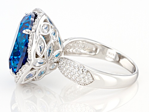 Bella Luce® 23.22ctw Esotica™ Neon Apatite And White Diamond Simulants Rhodium Over Sterling Ring - Size 6