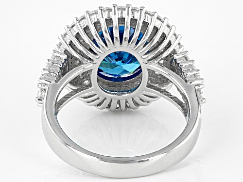 Bella Luce ® 10.87ctw Esotica ™ Neon Apatite And White Diamond Simulants Rhodium Over Sterling Ring - Size 5