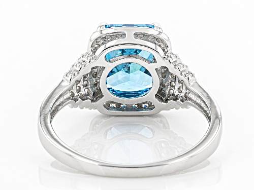 Bella Luce ® 5.07ctw Esotica ™ Neon Apatite And White Diamond Simulants Rhodium Over Silver Ring - Size 5