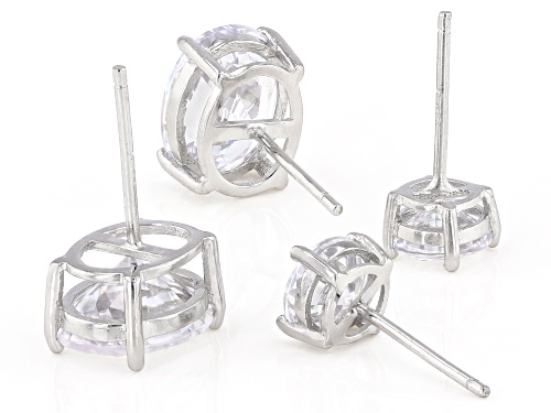 Bella Luce ® 8.37ctw Rhodium Over Sterling Silver Stud Earrings Set