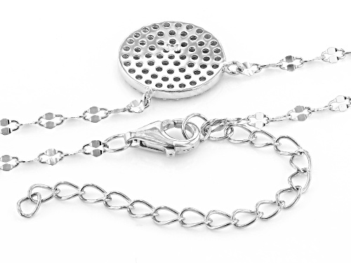 Bella Luce® 0.63ctw White Diamond Simulant Rhodium Over Sterling Silver Necklace(0.31ctw DEW) - Size 16
