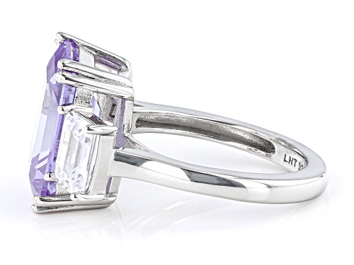 Bella Luce® 18.05ctw Lavender & White Diamond Simulants Rhodium Over Silver Ring. (10.90ctw DEW) - Size 12