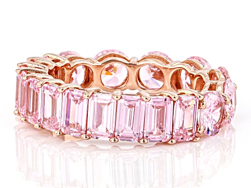 Bella Luce® 12.69ctw Pink Diamond Simulants Eterno® Rose Eternity Band Ring. (7.69ctw DEW) - Size 9