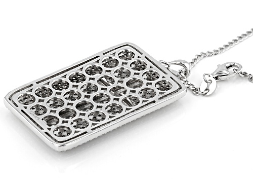 Bella Luce® 6.01ctw Rhodium Over Silver Dog Tag Pendant With Chain (3.64ctw DEW)
