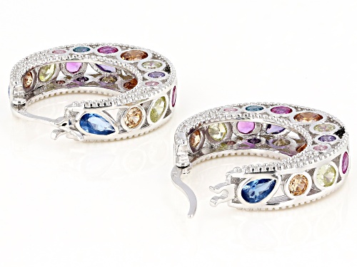 Bella Luce® 9.00ctw Lab Ruby, Lab Spinel & Multi Gemstone Simulants Rhodium Over Silver Earrings