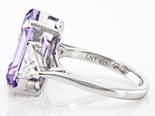 Bella Luce® 14.87ctw Lavender And White Diamond Simulants Rhodium Over Silver Ring (9.01ctw DEW) - Size 6