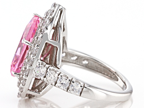 Bella Luce® 9.59ctw Pink And White Diamond Simulants Rhodium Over Sterling Silver Ring (5.81ctw DEW) - Size 11