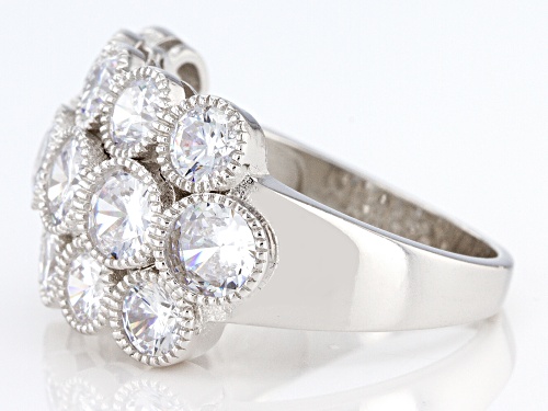 Bella Luce® 6.60ctw White Diamond Simulant Rhodium Over Sterling Silver Ring (4.0ctw DEW) - Size 5