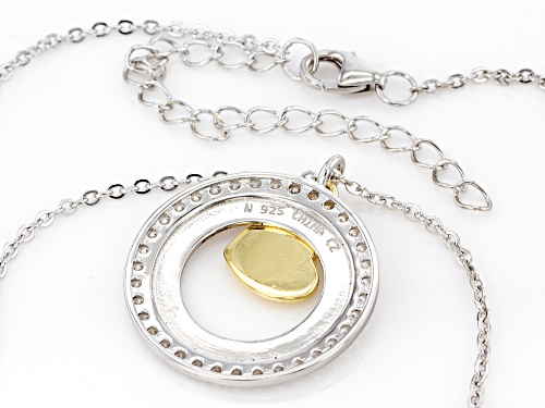 Bella Luce® 0.81ctw Diamond Simulant Rhodium & Eterno™ Yellow Gold Over Silver Pendant With Chain