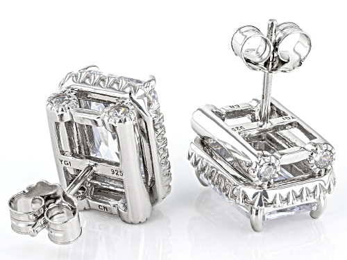 Bella Luce® 17.04ctw White Diamond Simulant Rhodium Over Sterling Silver Earrings (10.32ctw DEW)