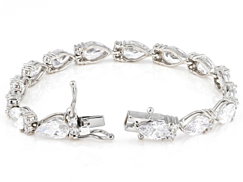 Bella Luce® 36.41ctw White Diamond Simulant Platinum Over Sterling Silver Tennis Bracelet - Size 8