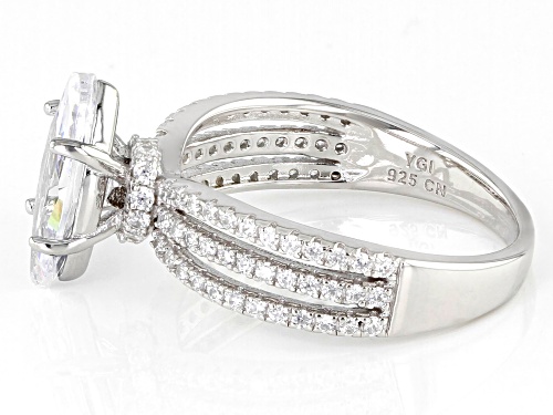 Bella Luce® 3.54ctw White Diamond Simulant Rhodium Over Sterling Silver Ring(2.14ctw DEW) - Size 8