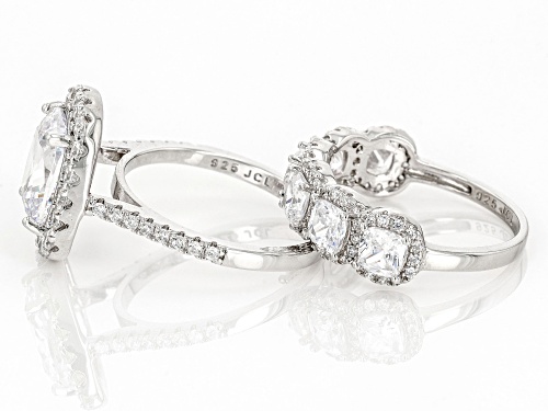 Bella Luce® 8.63ctw White Diamond Simulant Platinum Over Sterling Silver Ring Set (5.23ctw DEW) - Size 6