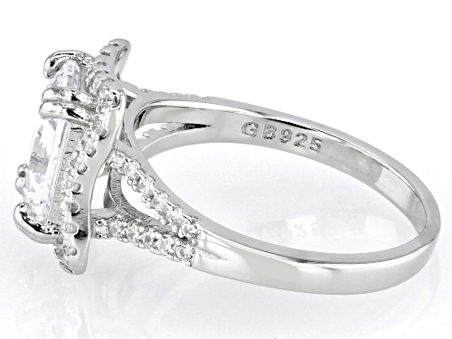Bella Luce® 3.08ctw White Diamond Simulant Platinum Over Sterling Silver Ring (1.86ctw DEW) - Size 6