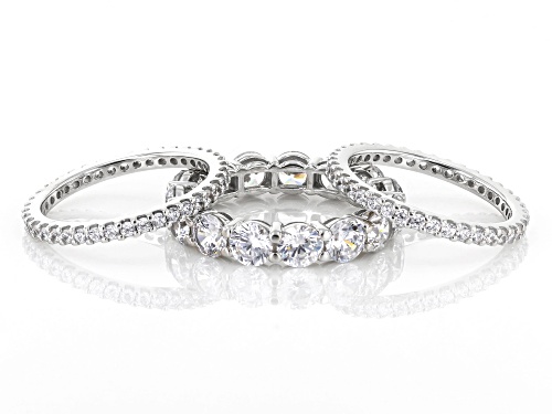Bella Luce® 10.99ctw White Diamond Simulant Platinum Over Sterling Silver Ring Set(6.65ctw DEW) - Size 9