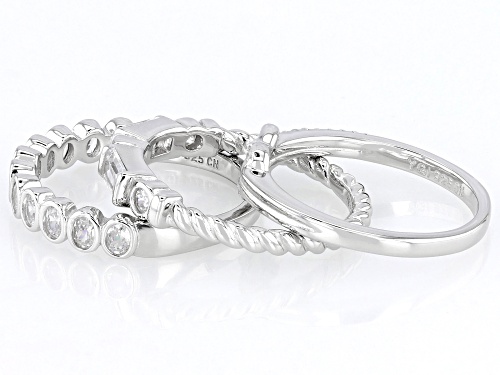 Bella Luce® 3.20ctw White Diamond Simulant Rhodium Over Sterling Silver Ring Set(1.93ctw DEW) - Size 8