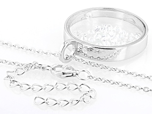 Bella Luce® 0.81ctw White Diamond Simulant Rhodium Over Silver Pendant With Chain(0.49ctw DEW)