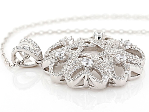 Bella Luce ® 3.27CTW White Diamond Simulant Rhodium Over Silver Pendant With Chain