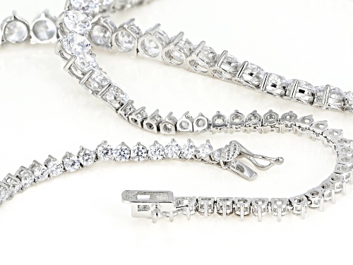 Bella Luce ® 51.50CTW White Diamond Simulant Rhodium Over Sterling Silver Necklace - Size 18