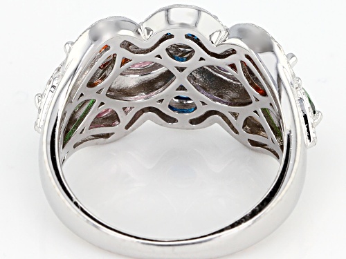 Bella Luce ® 3.44CTW Multicolor Gemstone Simulants Rhodium Over Sterling Silver Ring - Size 5
