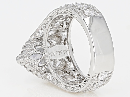 Bella Luce ® 7.35CTW White Diamond Simulant Rhodium Over Sterling Silver Ring - Size 8