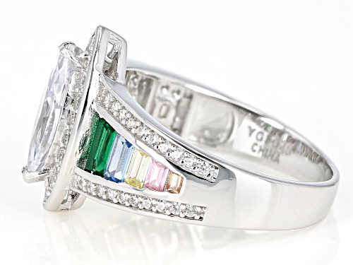 Bella Luce ® 2.96CTW Multicolor Gemstone Simulants Rhodium Over Sterling Silver Ring - Size 9