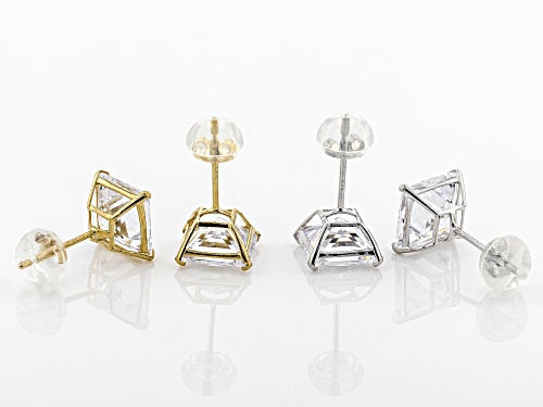 Bella Luce ® 12.66CTW White Diamond Simulant 14K Yellow & White Gold Earrings Set Of 2 (7.84CTW DEW)