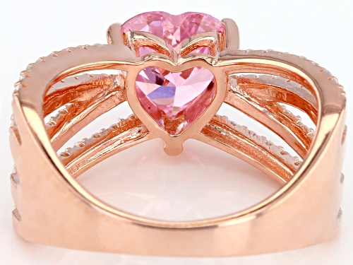 Bella Luce ® 4.22CTW Pink & White Diamond Simulants Eterno ™ Rose Heart Ring - Size 11