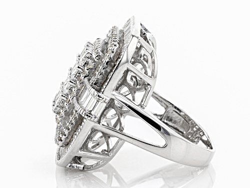Bella Luce ® 6.00CTW White Diamond Simulant Rhodium Over Sterling Silver Ring - Size 7
