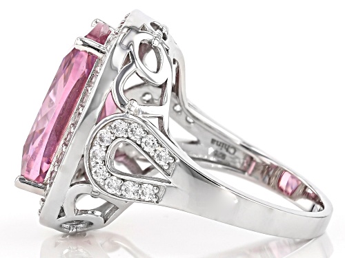 Bella Luce ® 7.65ctw Pink And White Diamond Simulants Rhodium Over Sterling Silver Ring - Size 7