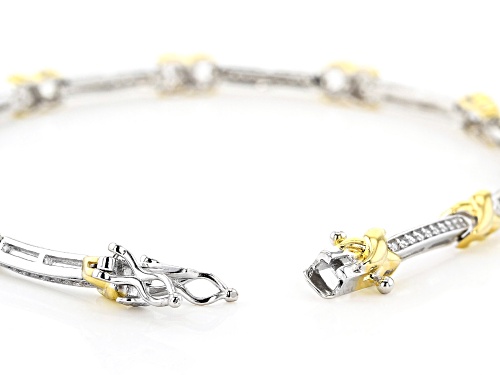 Bella Luce ® 0.90ctw White Diamond Simulant Rhodium Over Silver And Eterno™ Yellow Bracelet - Size 7