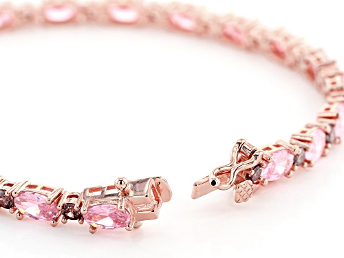 Bella Luce ® 17.60ctw Pink And Mocha Diamond Simulants Eterno™ Rose Tennis Bracelet - Size 7.5