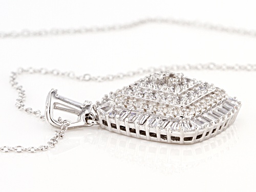 Bella Luce ® 4.47ctw White Diamond Simulant Rhodium Over Silver Pendant With Chain (2.71ctw DEW)
