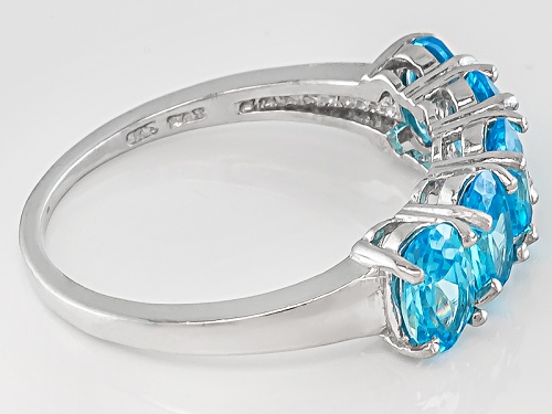Bella Luce ® Esotica ™ 3.65ctw Oval Neon Apatite Simulant Rhodium Over Silver Ring - Size 7