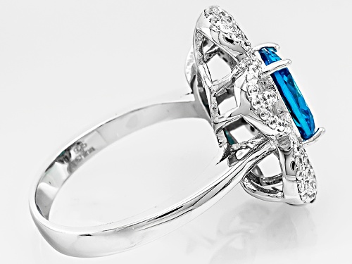 Bella Luce ® 3.75ctw Neon Apatite And White Diamond Simulants Rhodium Over Sterling Silver Ring - Size 5