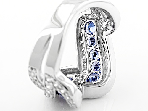 Bella Luce® 2.40ctw Tanzanite And White Diamond Simulants Rhodium Over Sterling Silver Ring - Size 8