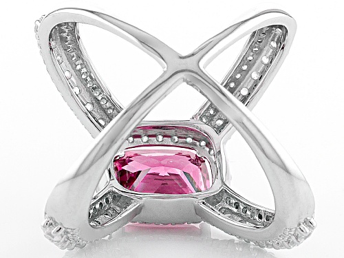 Bella Luce ® 5.95ctw Rhodolite And White Diamond Simulants Rhodium Over Sterling Silver Ring - Size 8