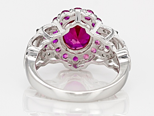 Bella Luce ® 1.80ctw Ruby And White Diamond Simulants Rhodium Over Sterling Silver Ring - Size 10