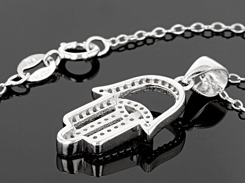 Bella Luce ® .30ctw Rhodium Over Sterling Silver Hamsa Pendant With Chain