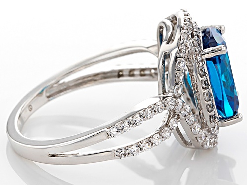 Bella Luce ®Esotica™6.00ctw Neon Apatite And White Diamond Simulants Rhodium Over Sterling Ring - Size 10