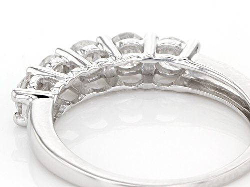 1.00ctw Round White Diamond 10k White Gold Band Ring - Size 7
